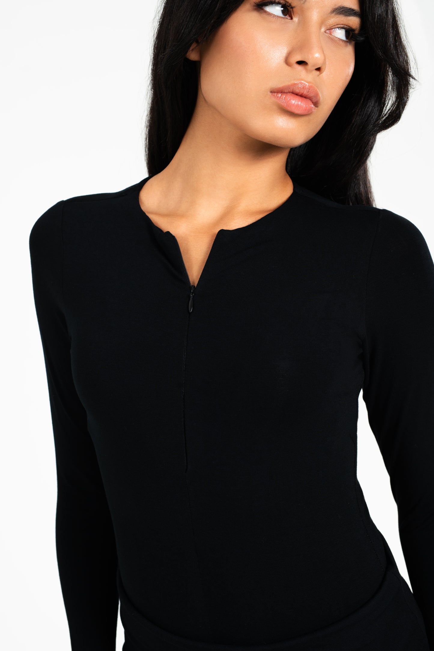 Ziona Zipper Long Sleeve Bodysuit