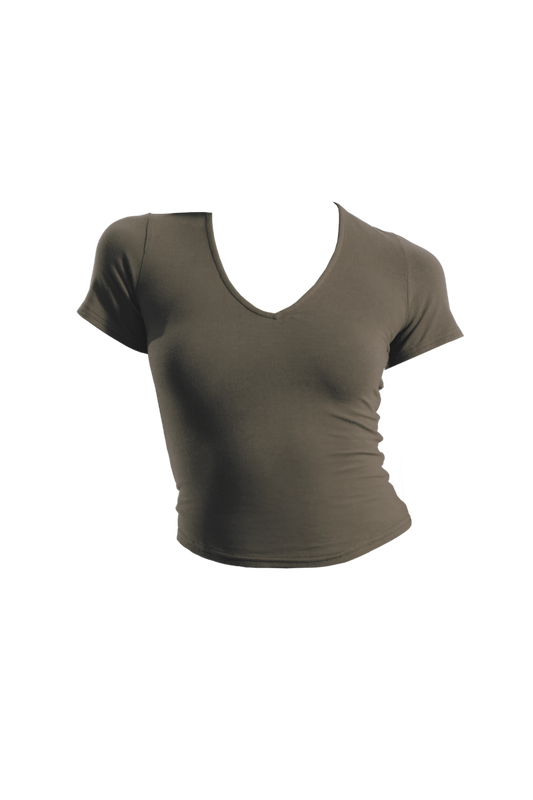 Vera V-Neck Fitted T-Shirt