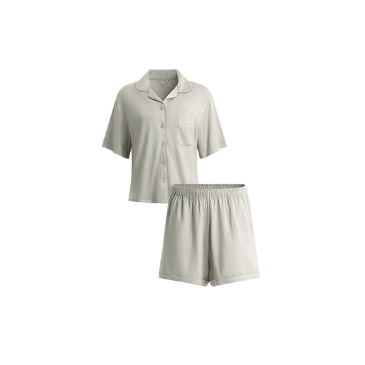 Short Sleeve Button Down Pajamas Set