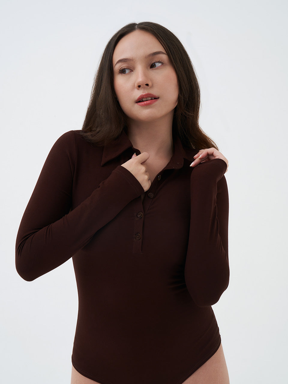 Agatha Long Sleeve Polo Shirt Bodysuit