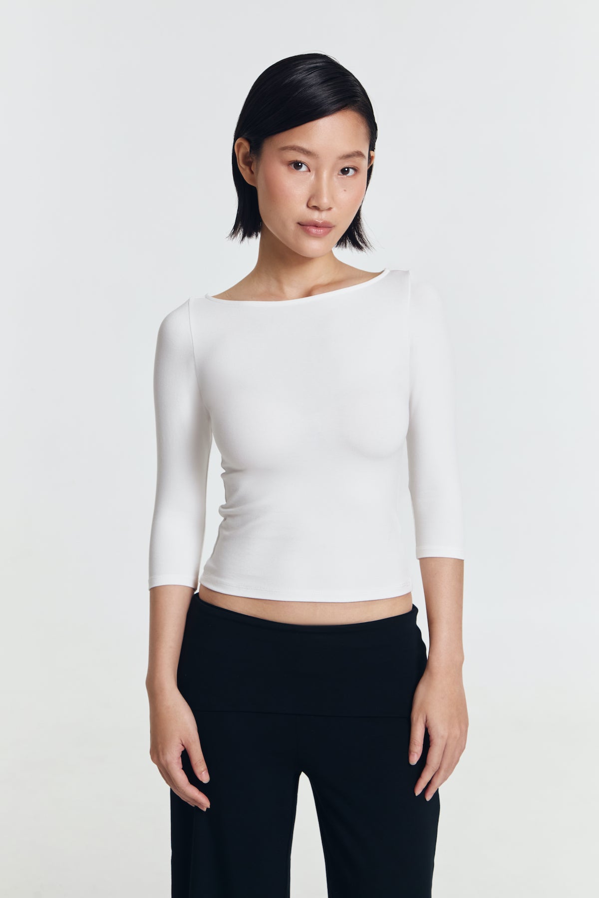 Amanda Quarter Sleeve Boatneck Top