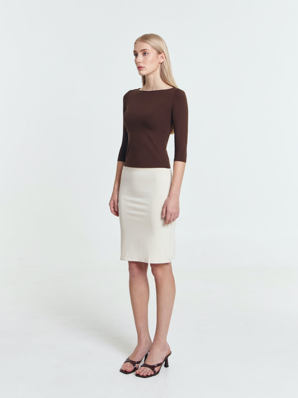 Amanda Quarter Sleeve Boatneck Top