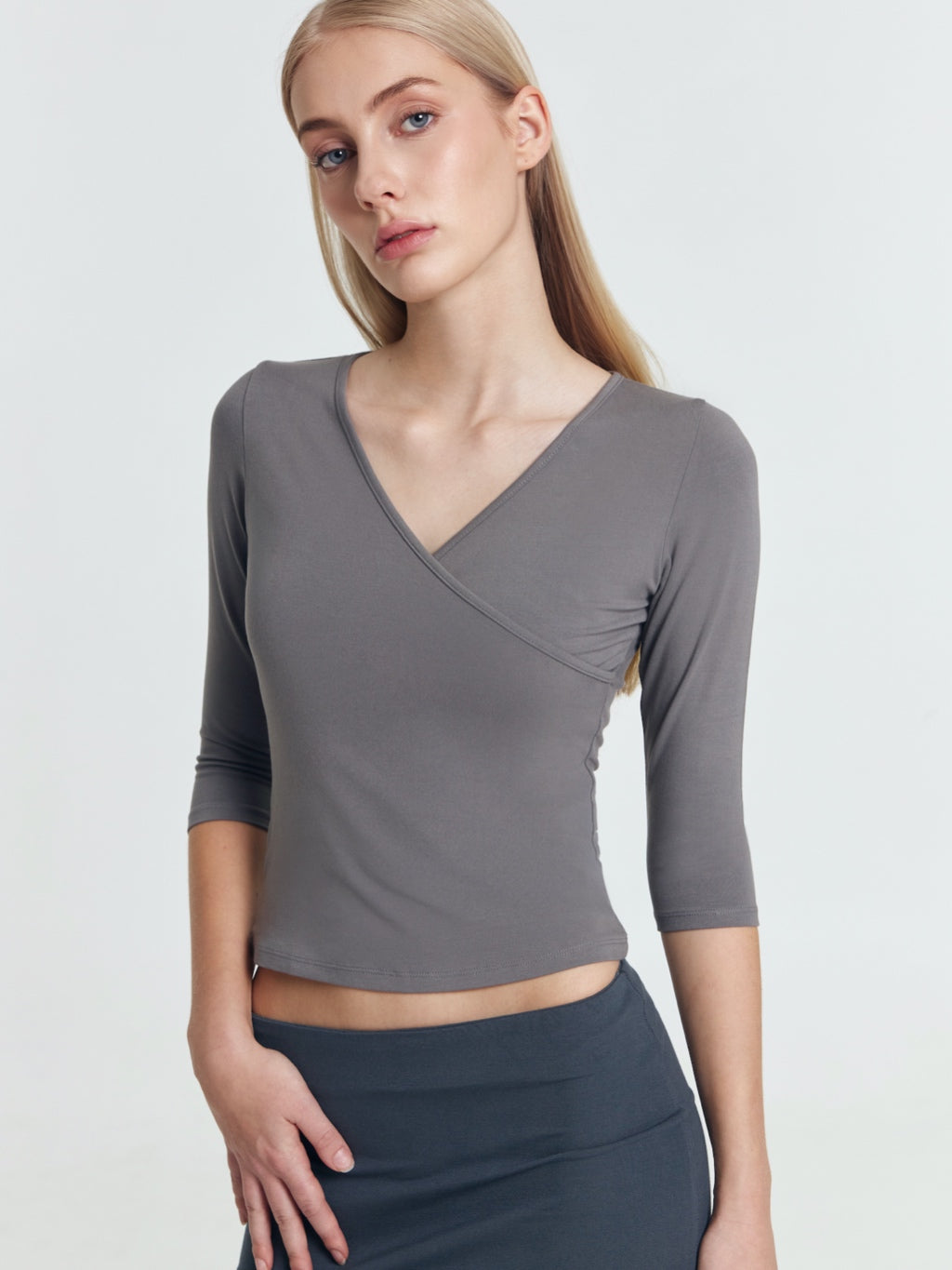 Paige Quarter Sleeve Wrap Top