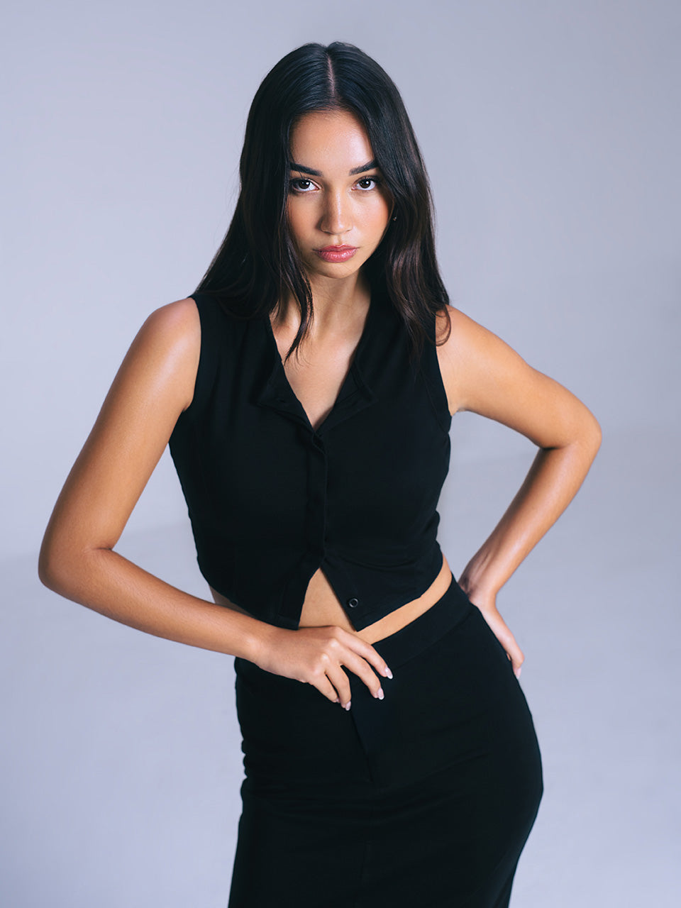 Carmen Cotton Cropped Vest Top