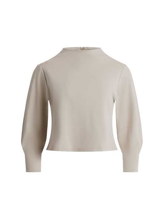 Chloe Cotton Mock Neck Reversible Sweatshirt