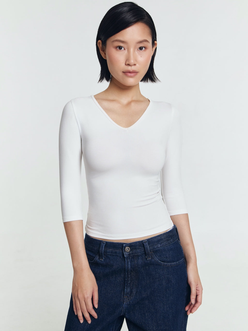 Camille Quartersleeve V-Neck Top