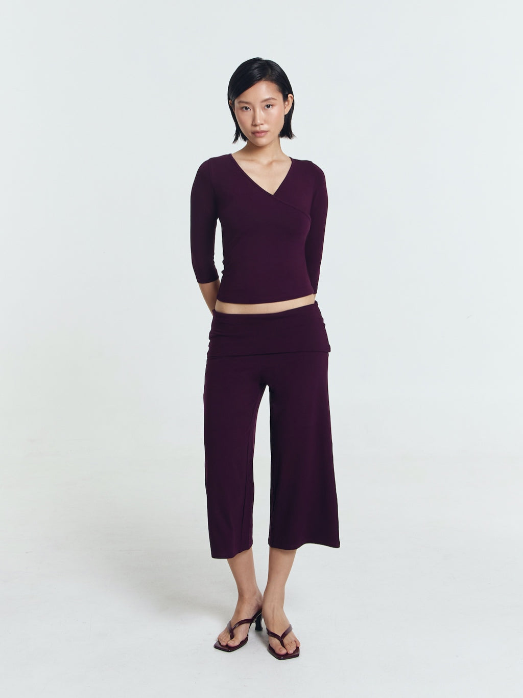 Farah Folded Waistband Straight Leg Culottes
