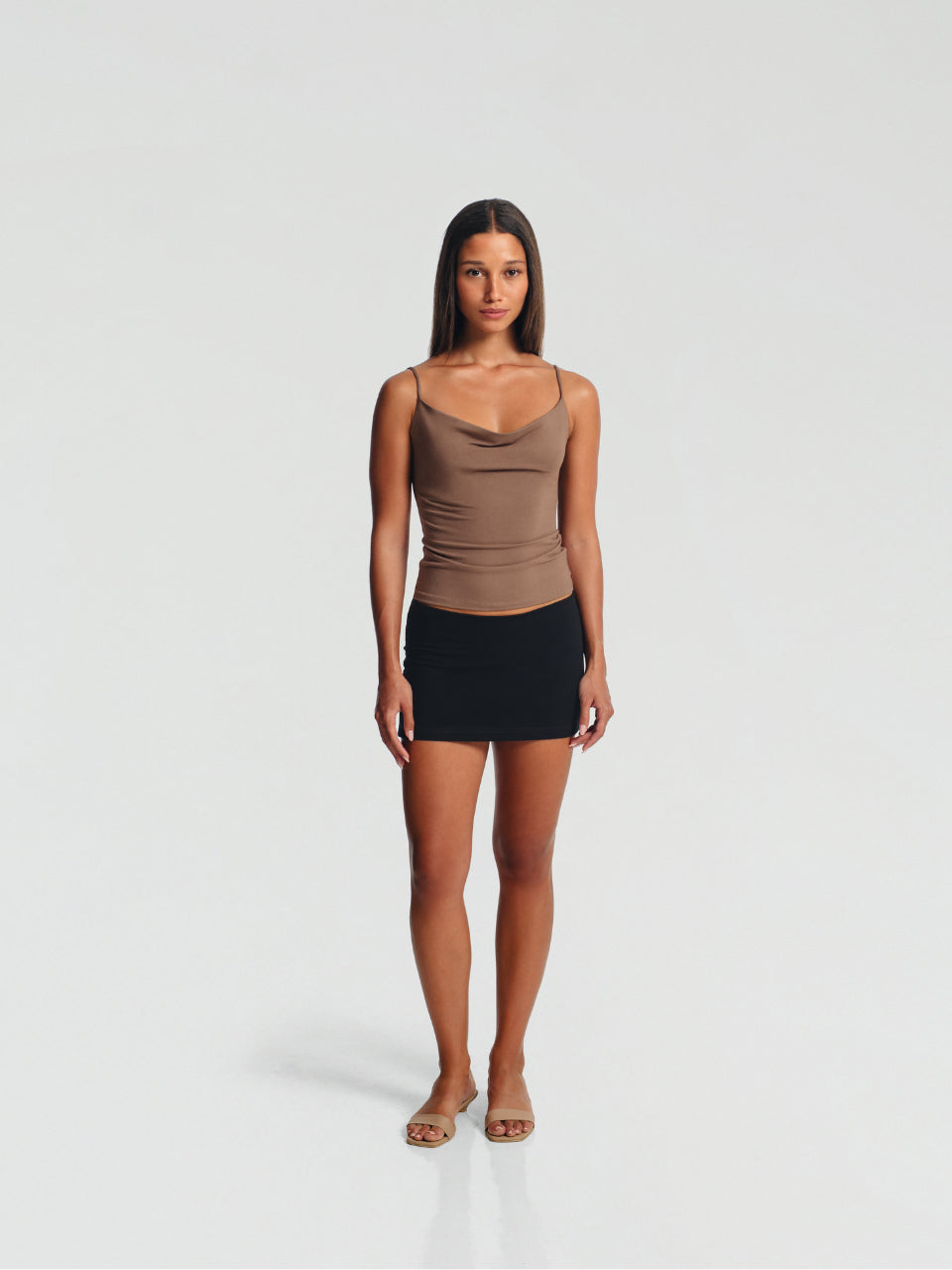 GOENA Simone Cowl Neck Strappy Tanktop