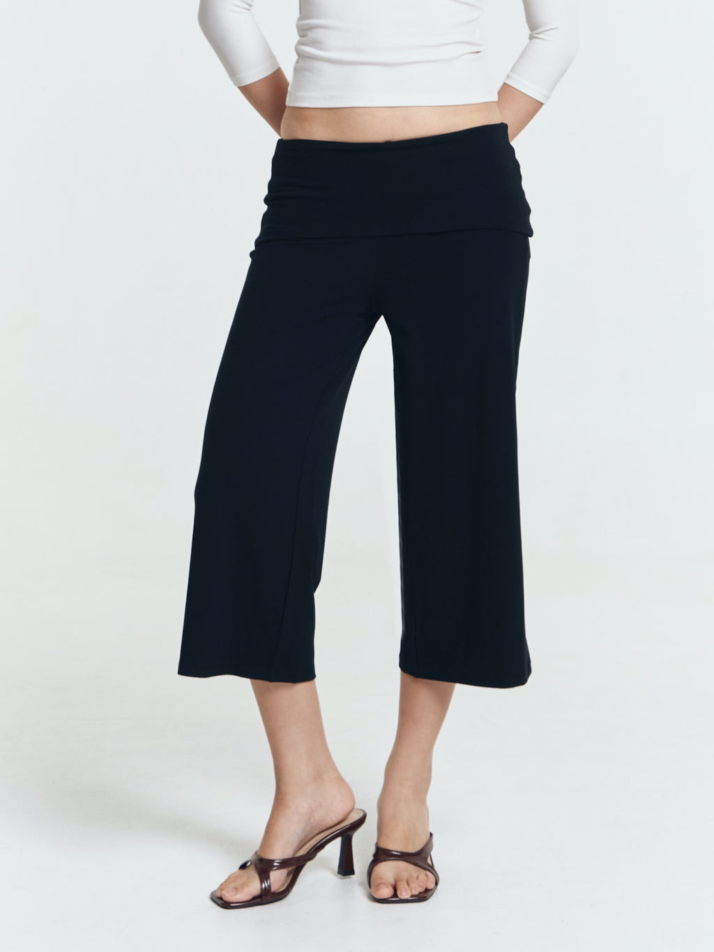 Farah Folded Waistband Straight Leg Culottes