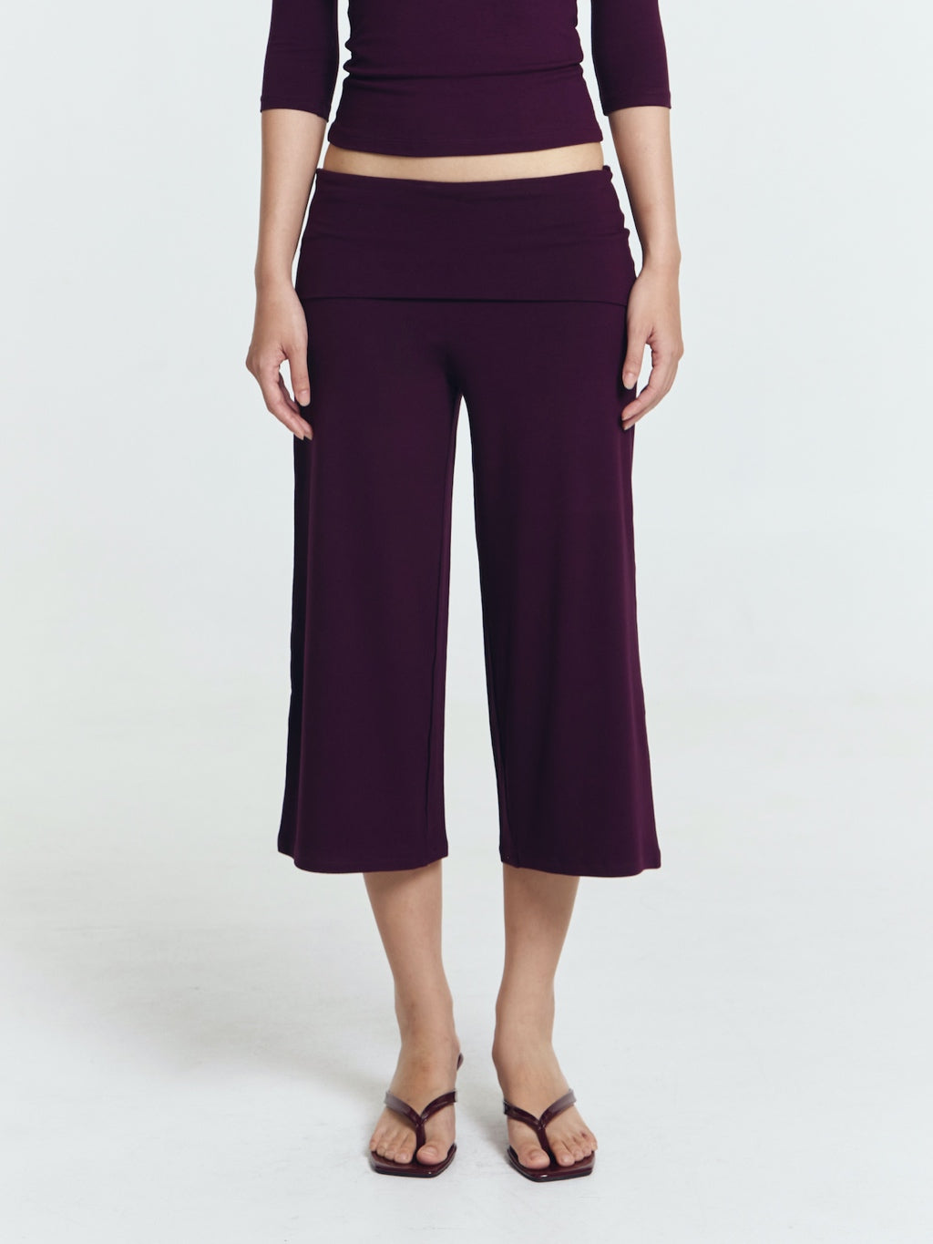 Farah Folded Waistband Straight Leg Culottes