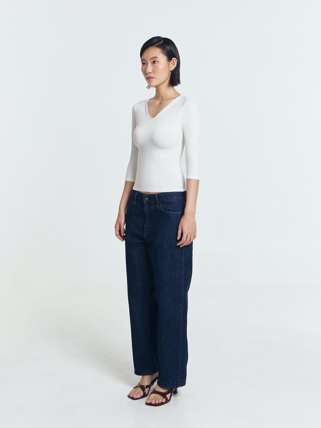 Camille Quartersleeve V-Neck Top