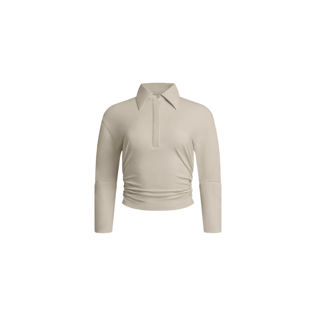Polene Cinched Waist Quarter Sleeve Polo Shirt