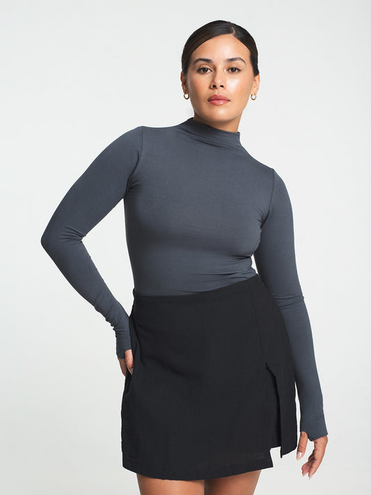 Malika Mock Neck Short Sleeve Top