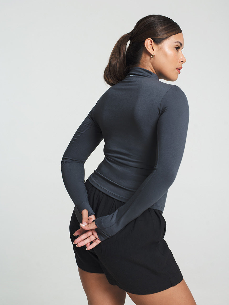 Malika Mock Neck Short Sleeve Top