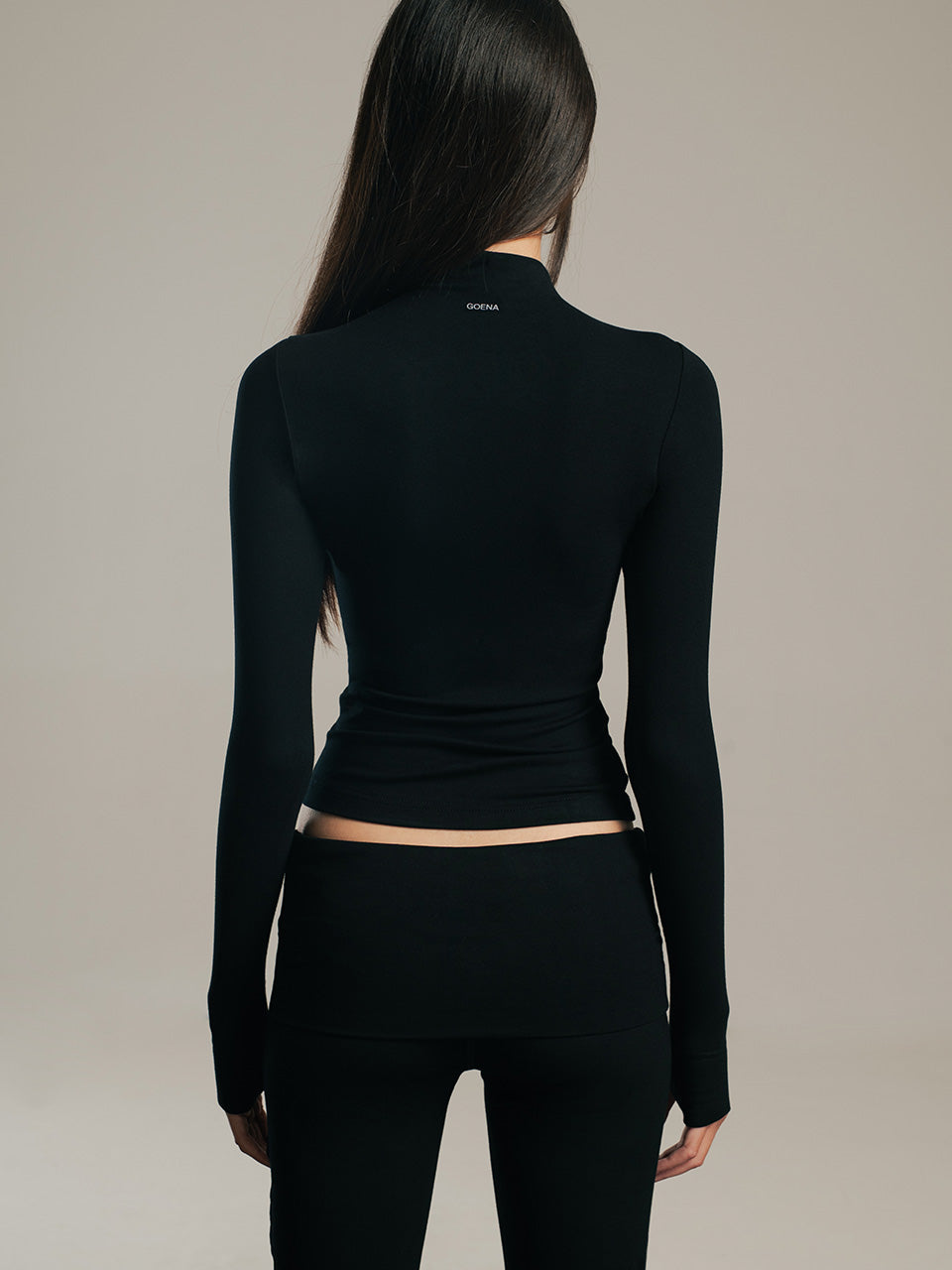 Mila Mock Neck Long Sleeve Fitted Top