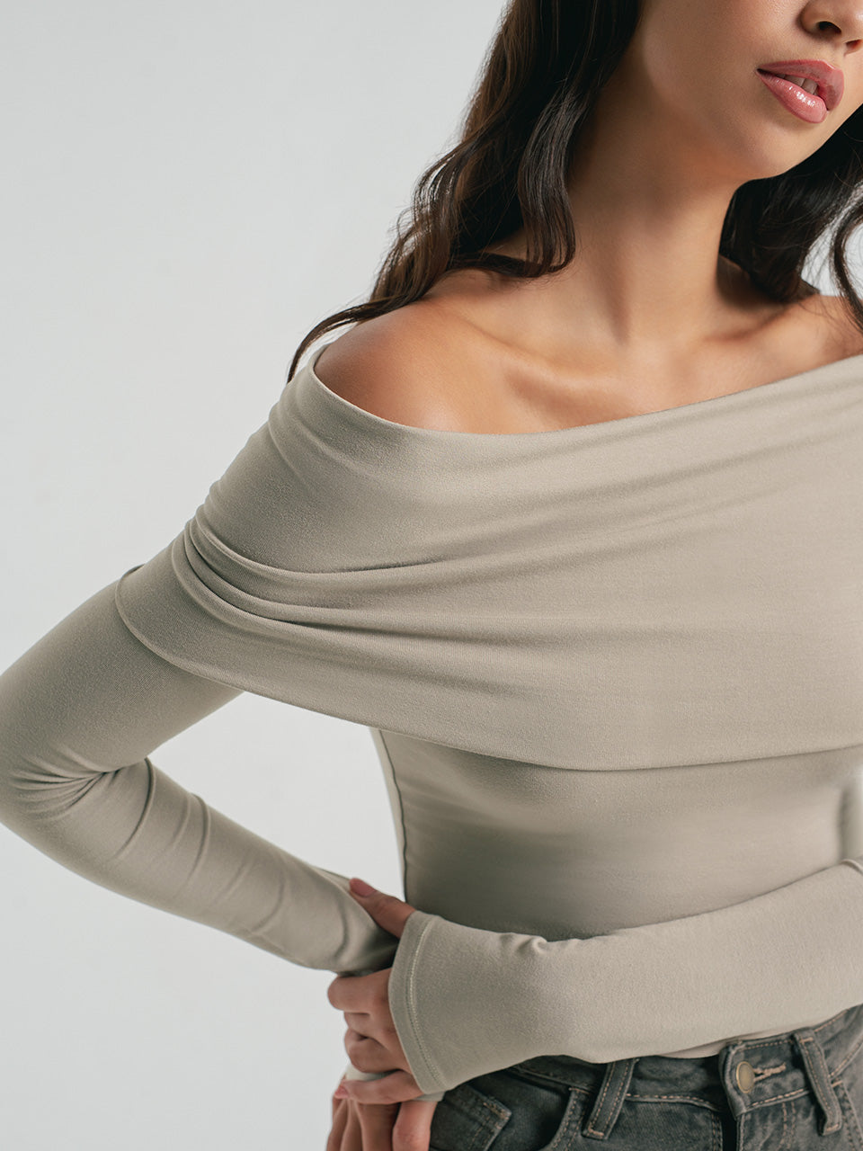 Olivia Fold Over Long Sleeve