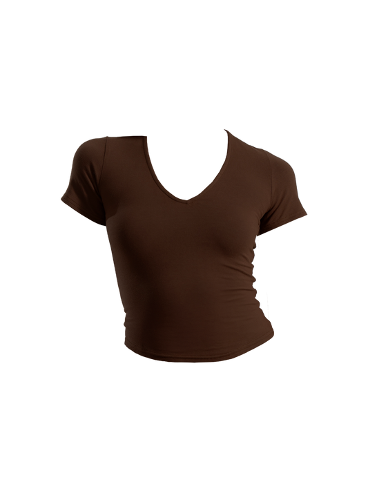 Vera V-Neck Fitted T-Shirt