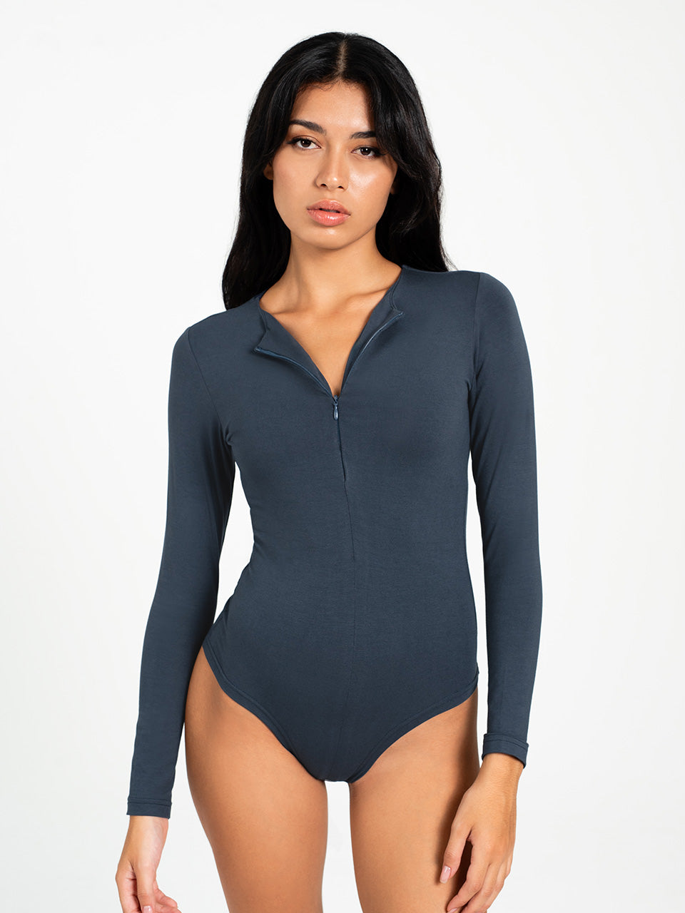 Ziona Zipper Long Sleeve Bodysuit